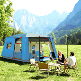 Outsunny 4-6 Man Camping Tent with 2 Bedrooms, Living Area & Porch – 3000mm Waterproof Family Tent, Blue