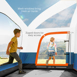 Outsunny 4-6 Man Camping Tent with 2 Bedrooms, Living Area & Porch – 3000mm Waterproof Family Tent, Blue