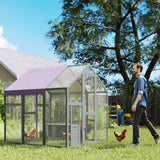 PawHut Large Walk In Chicken Run for 6-8 Poultry with Waterproof UV-Resistant Cover – Fir Wood Hen Enclosure, 1.7 x 1.8 x 1.8m