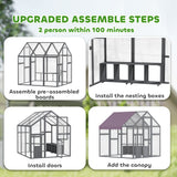 PawHut Large Walk In Chicken Run for 6-8 Poultry with Waterproof UV-Resistant Cover – Fir Wood Hen Enclosure, 1.7 x 1.8 x 1.8m