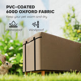 PawHut Waterproof Rabbit & Guinea Pig Hutch Cover – 600D Oxford Fabric for Model X-D2-0047, Brown