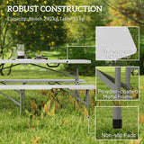 Outsunny 3 Piece Folding Picnic Table and Bench Set with Safety Locks & Carry Handles – Indoor/Outdoor, White
