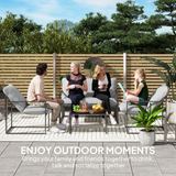 Outsunny 4-piece garden sofa set on a patio with plants