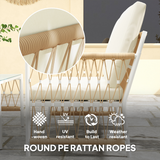 Close-up of the removable, washable cushion covers on the Outsunny rattan sofa set
