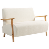 HOMCOM loveseat wood armrest detail