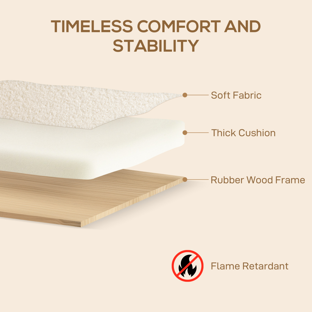 HOMCOM loveseat sofa back cushion detail