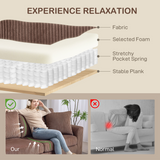 Dimension diagram of the HOMCOM jumbo cord sofa