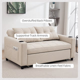 HOMCOM beige sofa bed in a living room setting