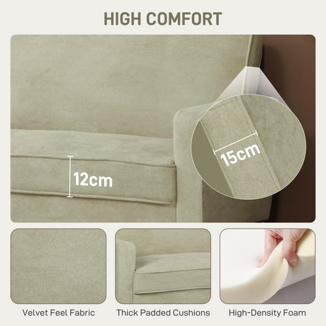 Close-up of the tufted backrest design on the HOMCOM loveseat sofa