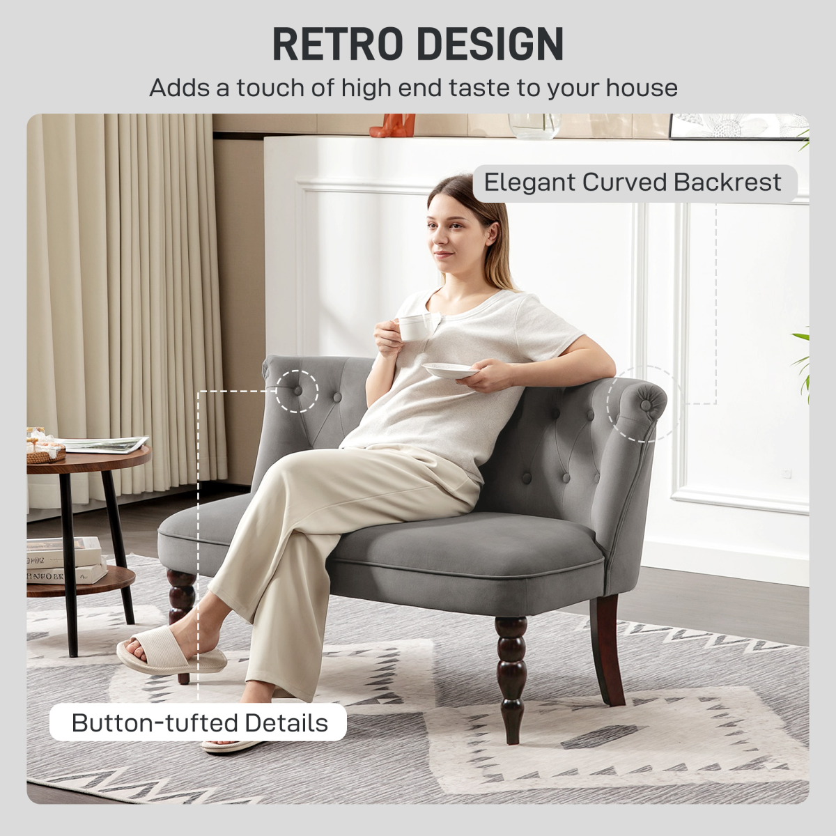 HOMCOM loveseat sofa in a living room setting