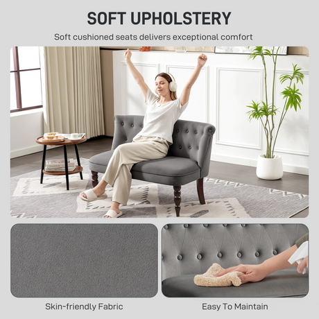HOMCOM loveseat sofa dimensions diagram