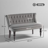 HOMCOM loveseat sofa anti-slip feet detail
