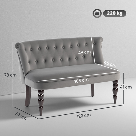 HOMCOM loveseat sofa anti-slip feet detail