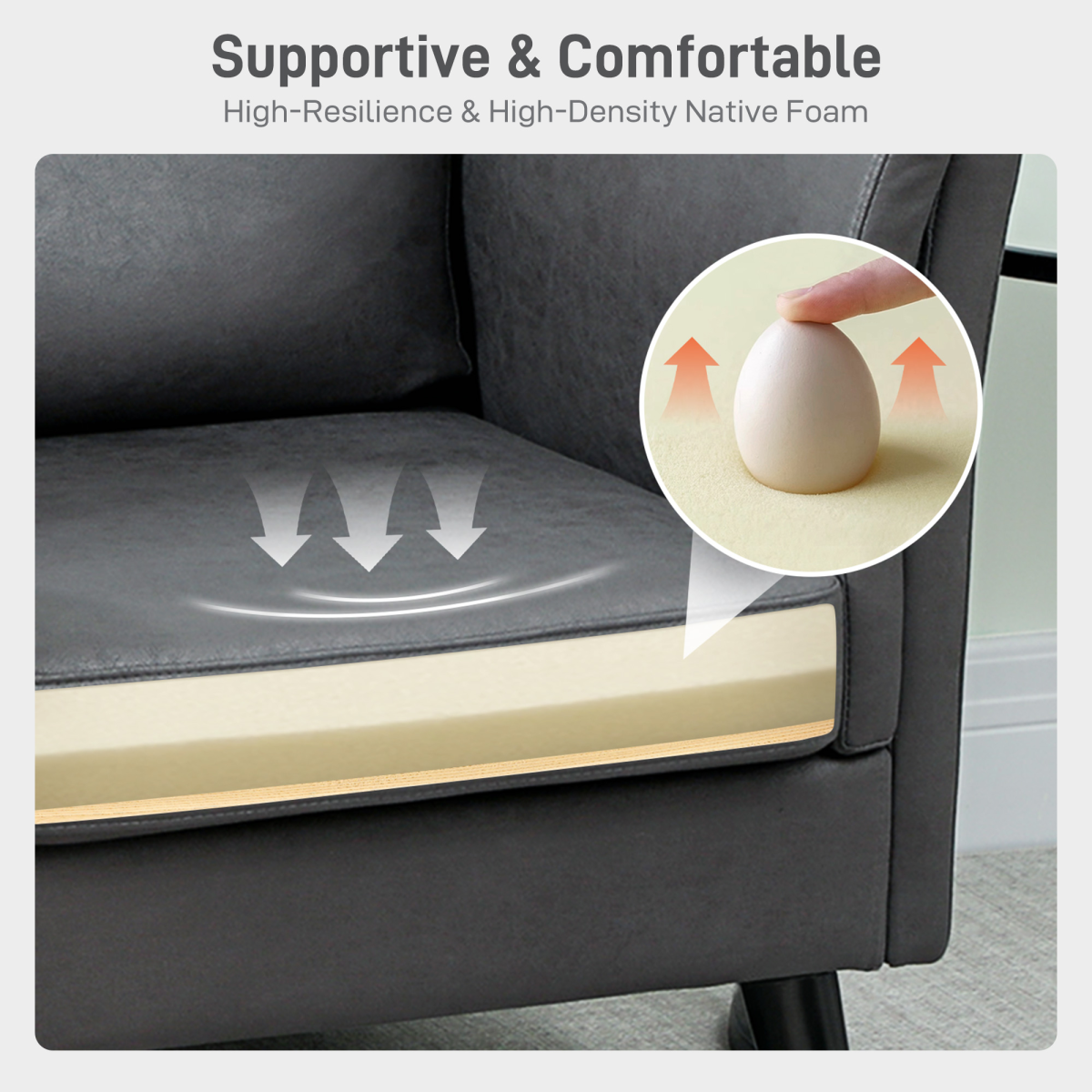 HOMCOM loveseat sofa in a bedroom setting