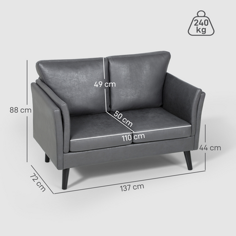 HOMCOM loveseat sofa seat cushion detail