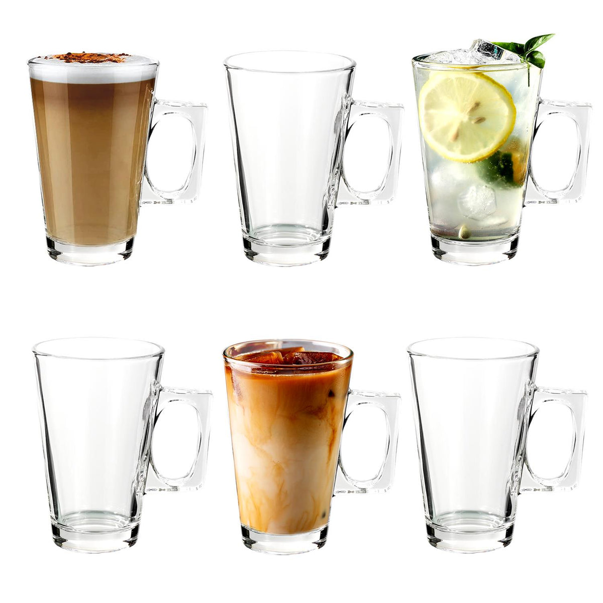 Set of 6 latte glasses