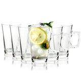 VINSANI Latte Glasses Set of 6 – Clear Glass for Lattes, Cappuccinos & Hot Chocolate