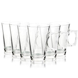 VINSANI Latte Glasses Set of 6 – Clear Glass for Lattes, Cappuccinos & Hot Chocolate