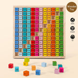SOKA Wooden Times Table Learning Blocks with Grid Tray, 144 Pieces – Educational Maths Toy for Kids