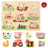 SOKA Farm Animals Peg Puzzle – Wooden Shape Sorting Toy for Young Children