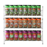 Vinsani 3 Tier Herb & Spice Rack with Chrome Finish, Holds 24 Jars – Wall or Cupboard Door Mounted