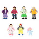SOKA Big Family Doll House Figures Set with 7 Flexible Dolls – Grandparents, Parents and Kids