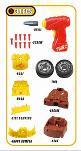 SOKA Take Apart Racing Car STEM Kit with Drill, Lights and Engine Sounds – Construction Toy for Kids