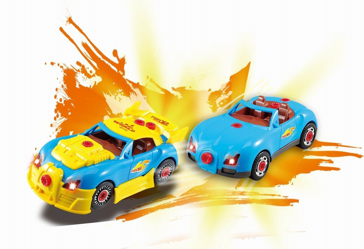 SOKA Take Apart Racing Car STEM Kit with Drill, Lights and Engine Sounds – Construction Toy for Kids