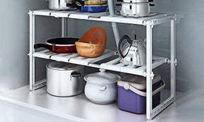 Expandable under sink caddy rack