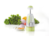 VINSANI Press Onion & Food Chopper, Pack of 2 – Soft Press Top, Green/White