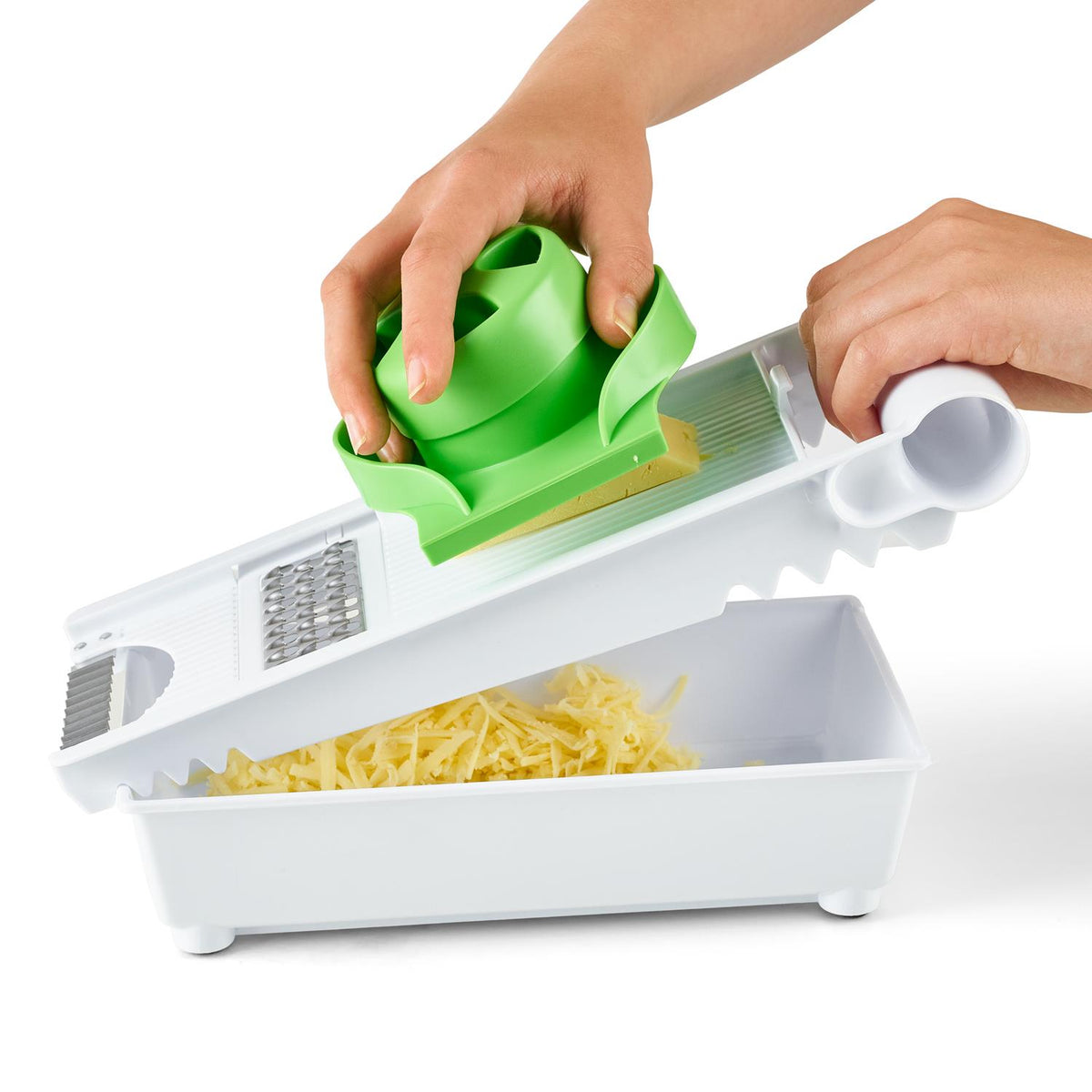 VINSANI 6-in-1 Grater & Slicer with Interchangeable Blades – Julienne, Wavy & Coarse Grating