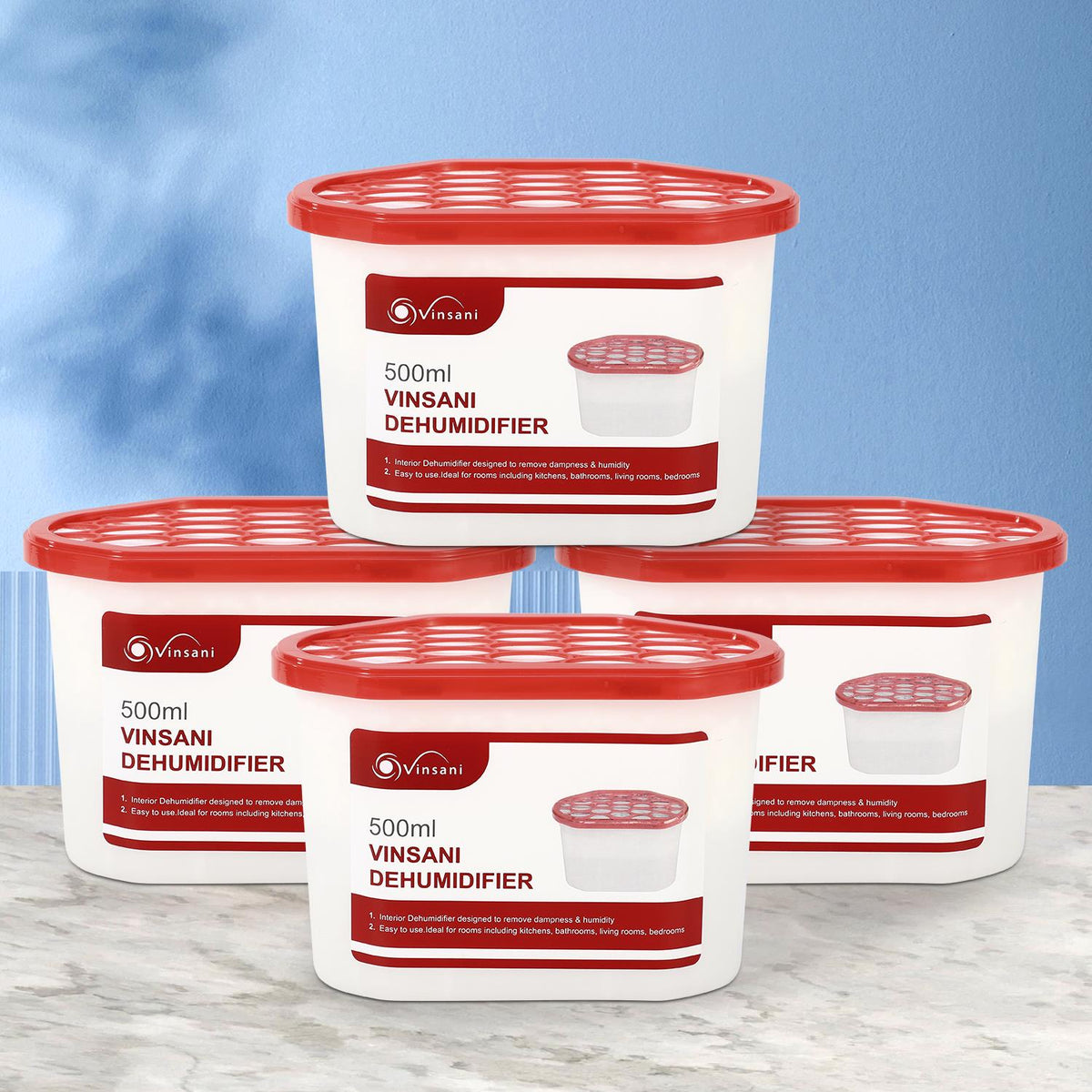 Vinsani 5 Pack Dehumidifier with Hydrophilic Crystals – Moisture, Damp and Condensation Absorber