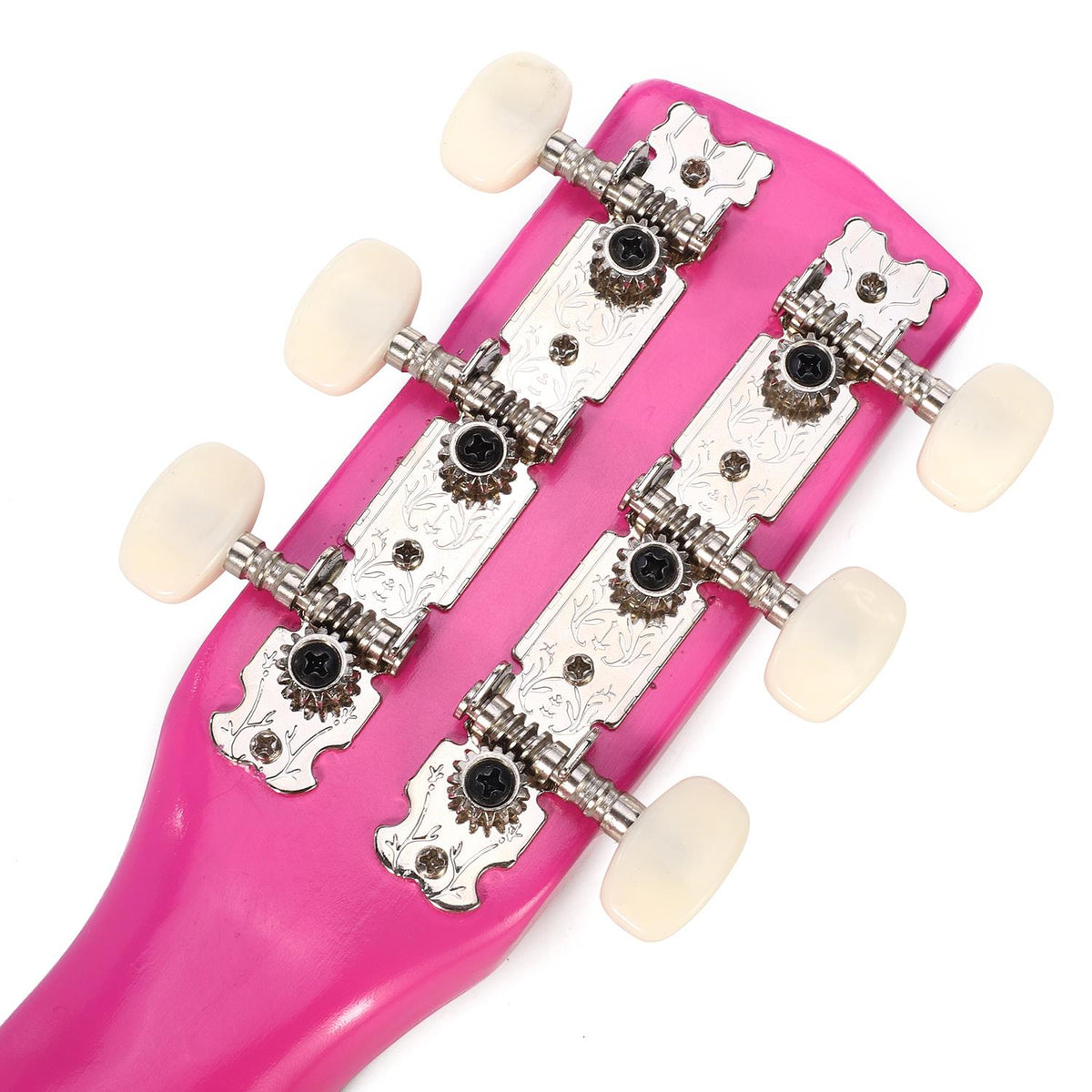 SOKA Wooden Pink Striped Toy Guitar with 6 Strings – Pretend Play Music Instrument for Toddlers, Ages 3+
