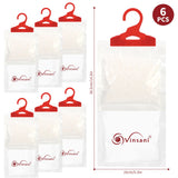Vinsani 6 Pack Hanging Wardrobe Dehumidifier Bags – Moisture, Mould and Odour Absorbers