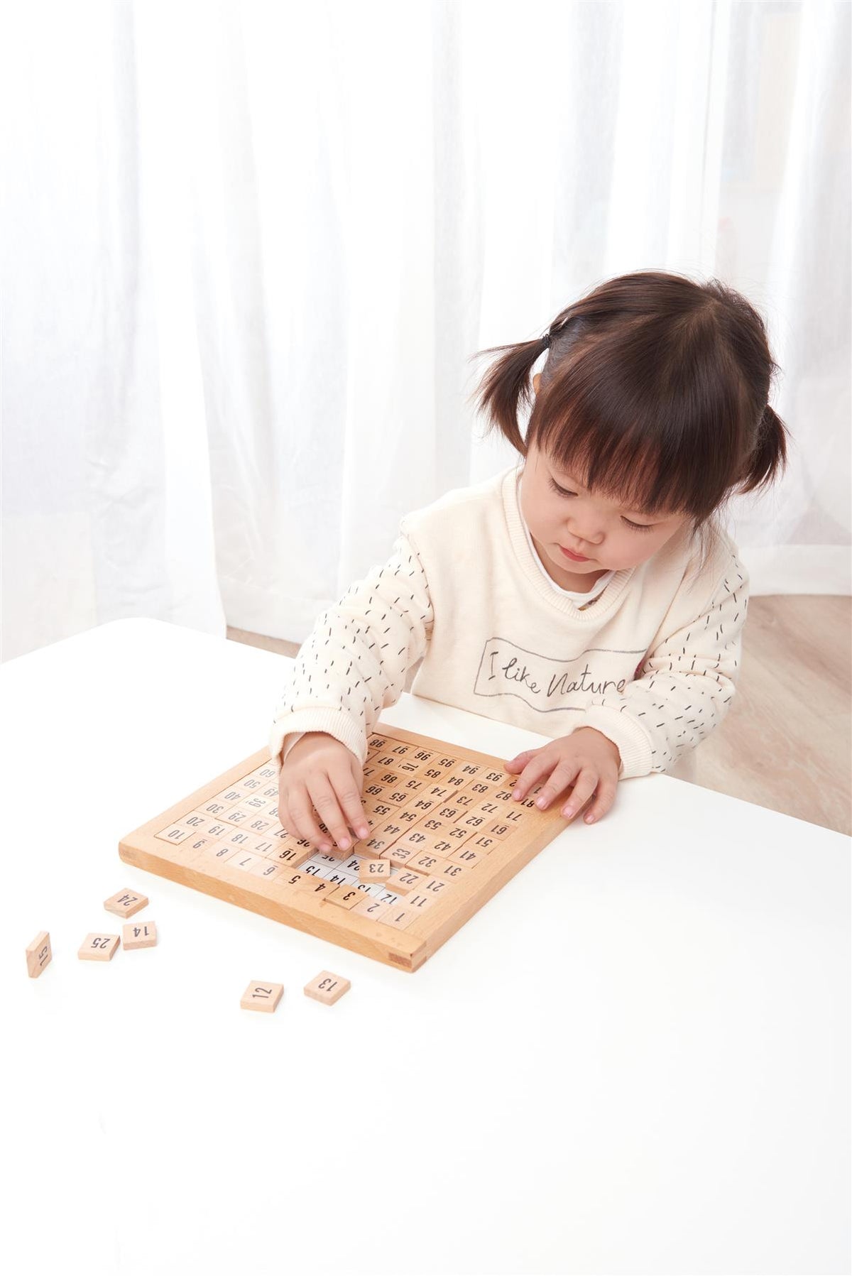 LELIN Wooden Hundred Board with 1-100 Number Squares and Storage Bag – Early Maths Counting Toy, 3+