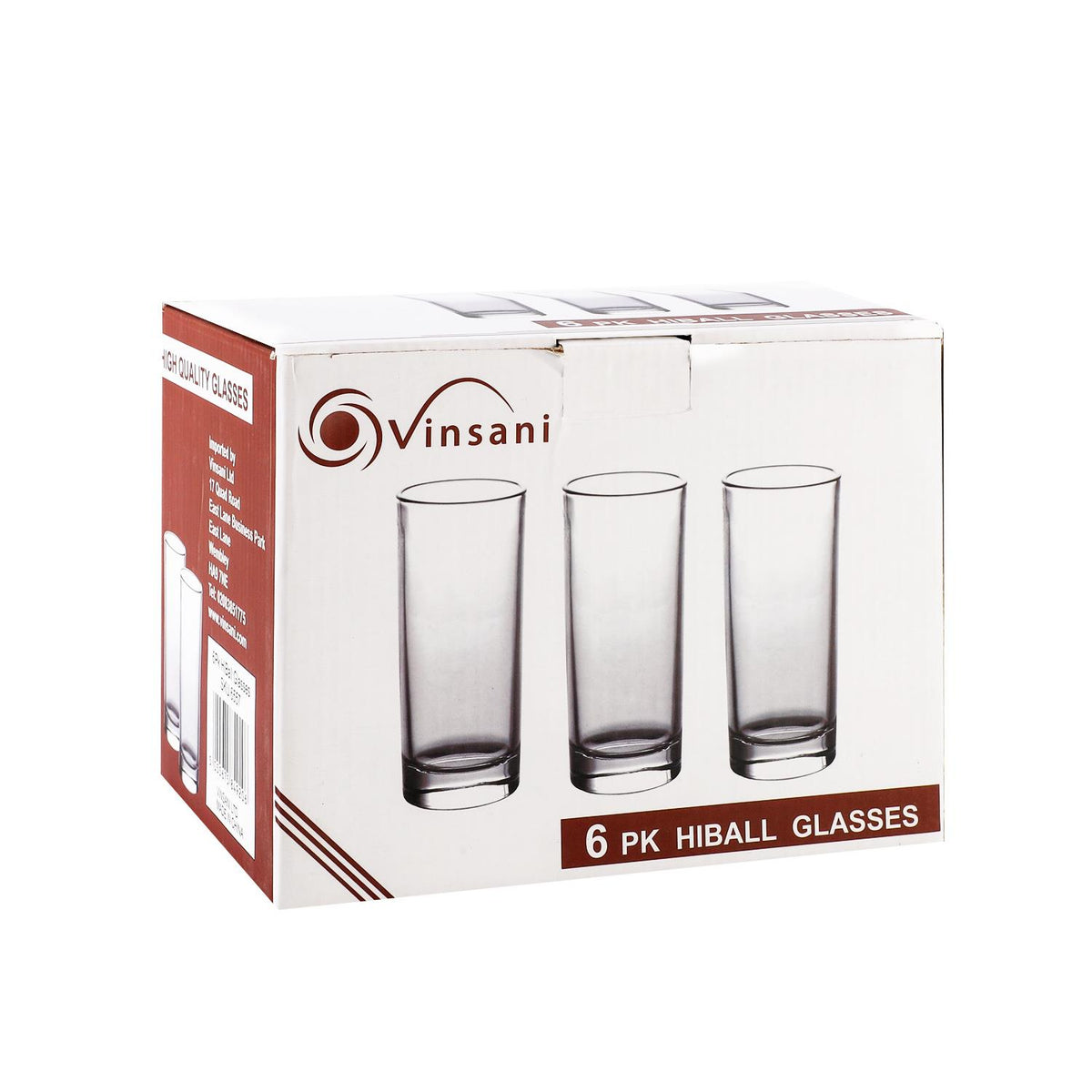 VINSANI Highball Glasses – Tall Long Drink Tumblers for Gin & Tonics, Cocktails, Water & Juice