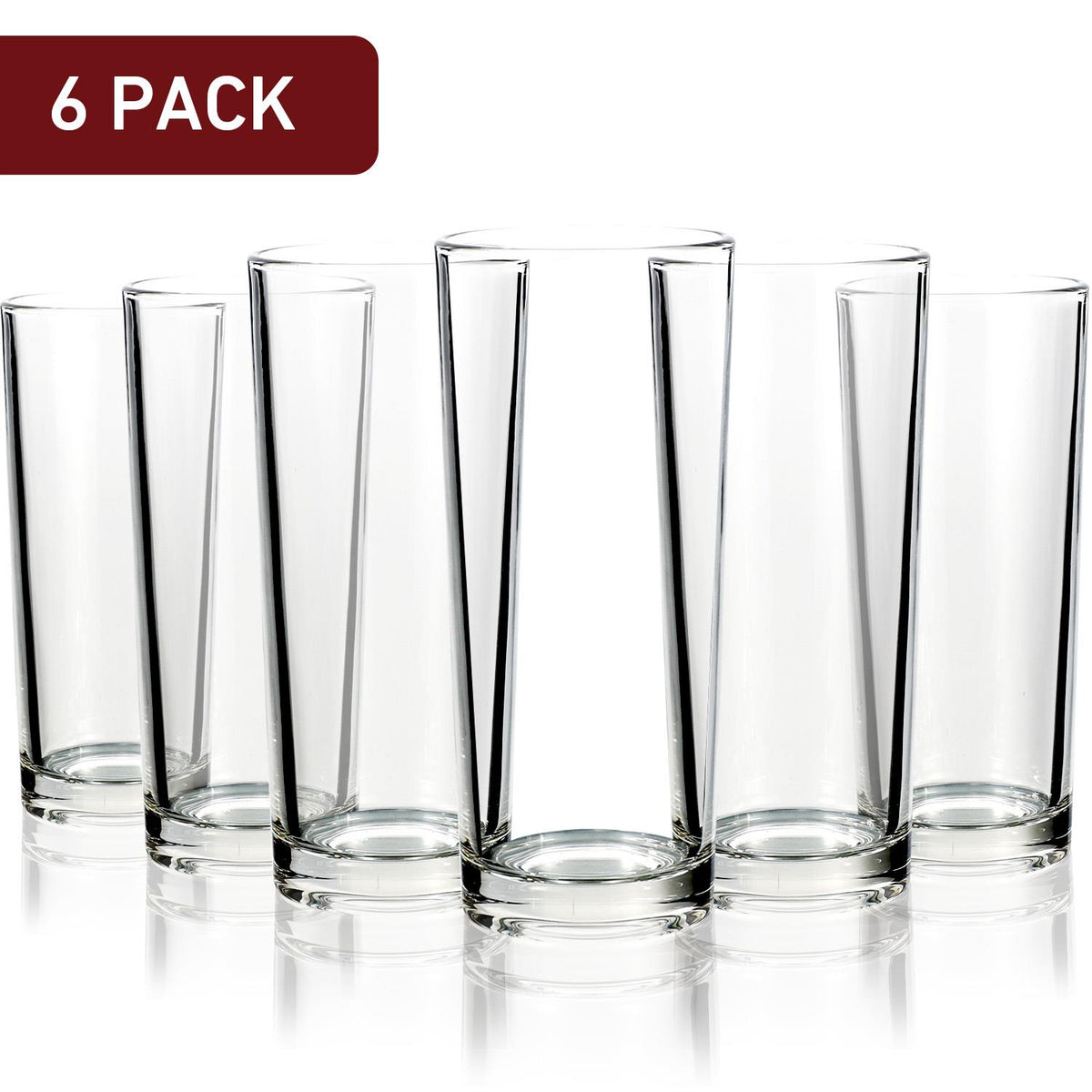VINSANI Highball Glasses – Tall Long Drink Tumblers for Gin & Tonics, Cocktails, Water & Juice