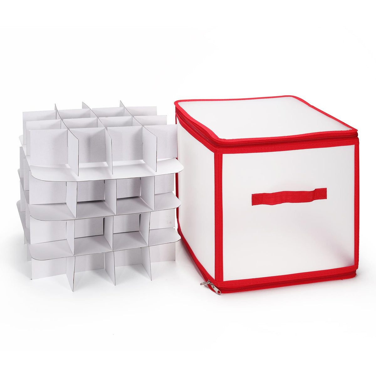 VINSANI Christmas Bauble Storage Box – Holds 64 Decorations with Protective Compartments, Stackable