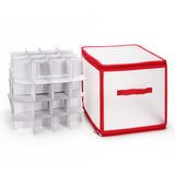 VINSANI Christmas Bauble Storage Box – Holds 64 Decorations with Protective Compartments, Stackable