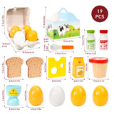 SOKA Wooden Breakfast Play Set with Eggs, Toast, Juice and Jam – Pretend Play Food for Kids