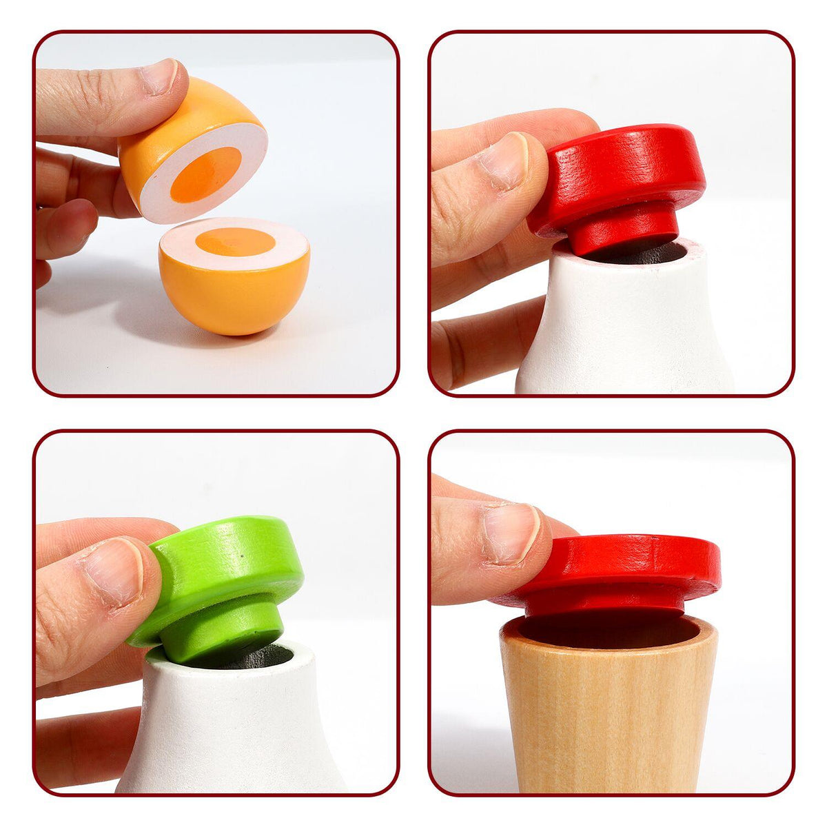 SOKA Wooden Breakfast Play Set with Eggs, Toast, Juice and Jam – Pretend Play Food for Kids