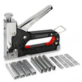 Vinsani Heavy Duty Staple Gun with Staples, Adjustable Driving Force – 3-Way Tacker for Upholstery & DIY