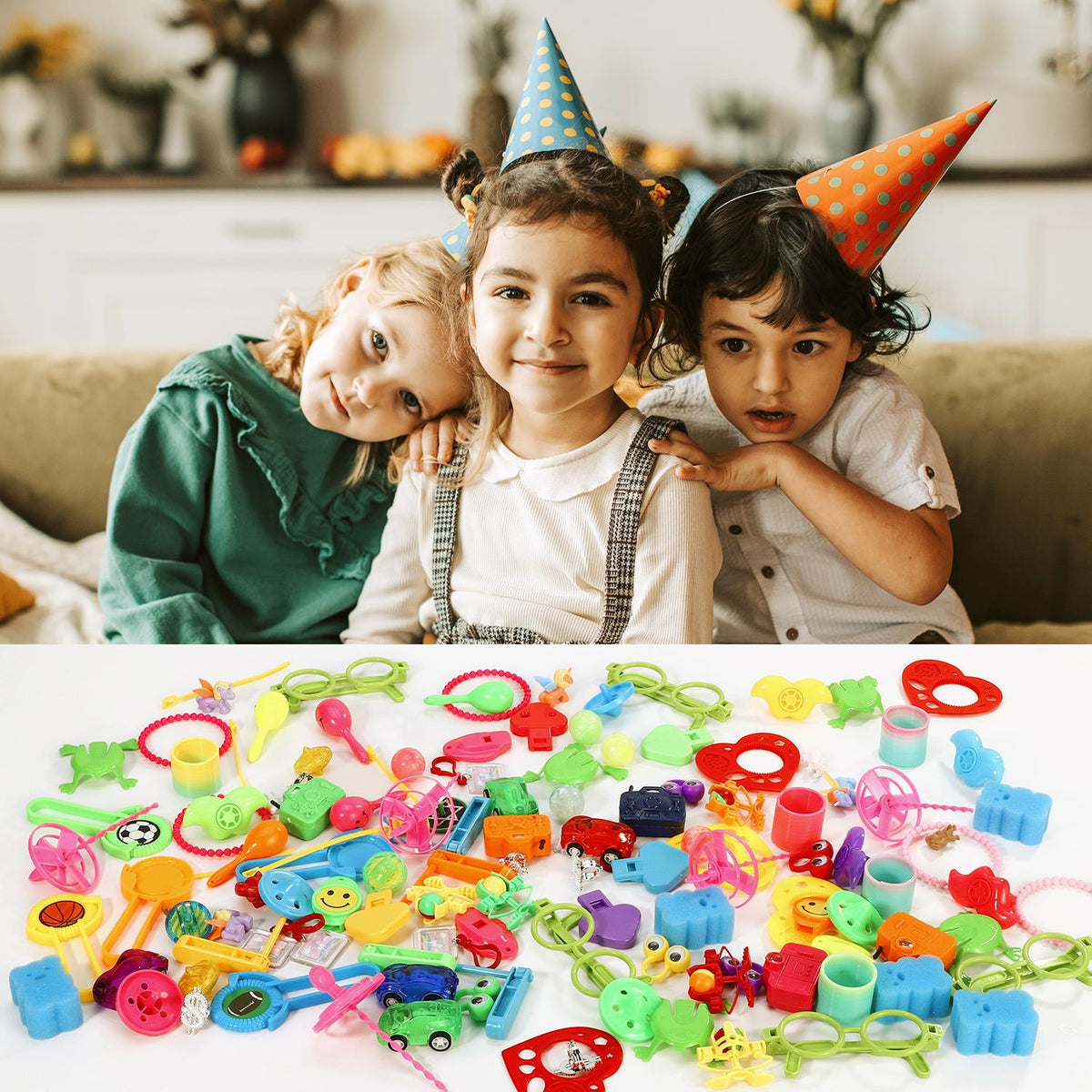 SOKA 120-Piece Party Bag Fillers – 24 Unique Designs for Kids, Birthday Party Favours and Classroom Prizes