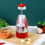 VINSANI Press Onion & Food Chopper – Quick Chopping for Onions, Garlic, Nuts & Herbs, Red/White