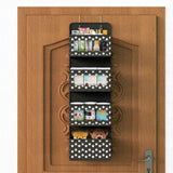 Vinsani 4 Tier Over Door Hanging Organiser with Clear Pockets and Metal Hooks – Space Saving Storage, Black