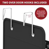 Vinsani 4 Tier Over Door Hanging Organiser with Clear Pockets and Metal Hooks – Space Saving Storage, Black