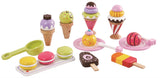 LELIN Ice Cream Play Set with 6 Flavours, 2 Lollies and 3 Macarons – Pretend Play Toy for Ages 3+
