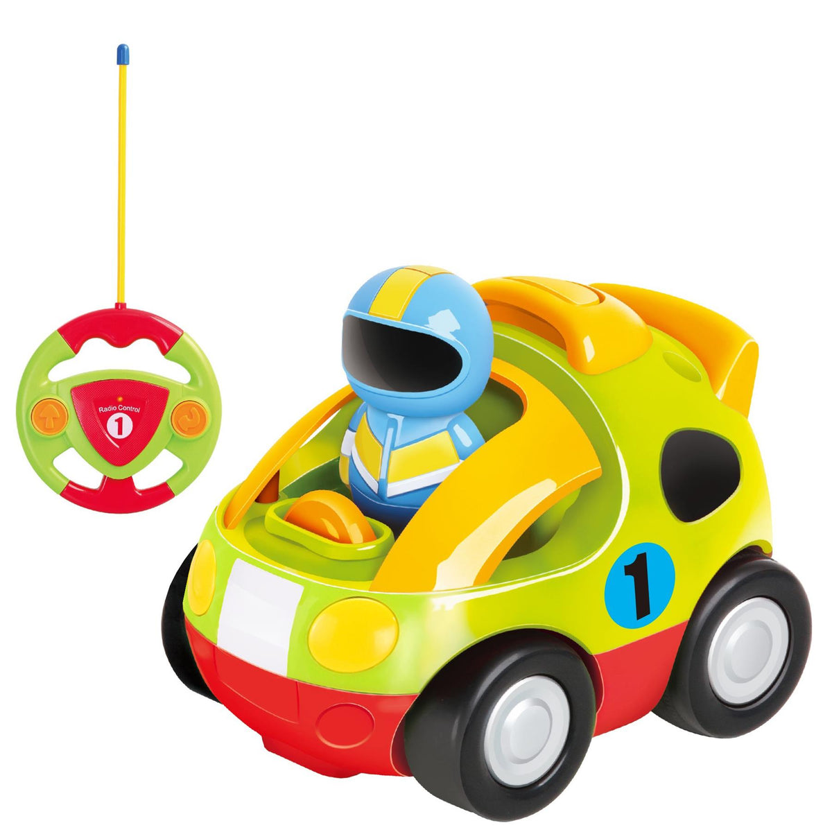 SOKA My First Remote Control Car with Lights, Music and Removable Driver – Toddler RC Toy, Green