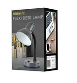 HomeLife Classic 35W Flexi Desk Lamp with Flexible Neck and Switch – E14 Bulb, Anthracite Grey