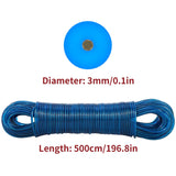 Vinsani Blue 50m Steel Core Washing Line Rope – Strong, Sag-Resistant PVC Coated Clothesline
